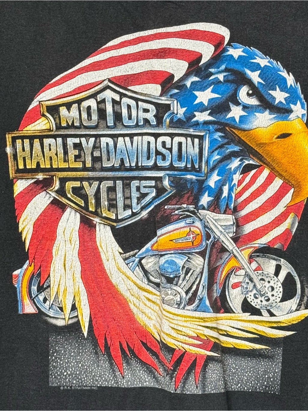 Vtg 90s Harley-Davidson Patriotic Eagle Sauk Sleeveless Mens 2xl Single Stitch